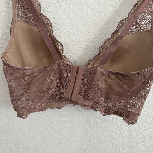 ThirdLove Longline Lace Plunge V-Neck Underwire Bra Twilight Purple Mauve 38D - Picture 9 of 10